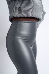 Perfect Fit| Vegan Leather Legging (Grey)