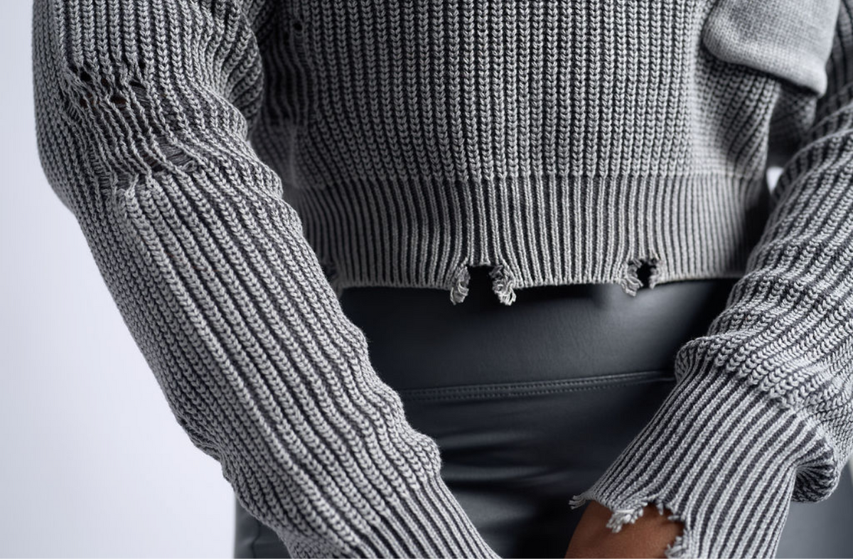 Raw Charm| Distressed Crop Sweater