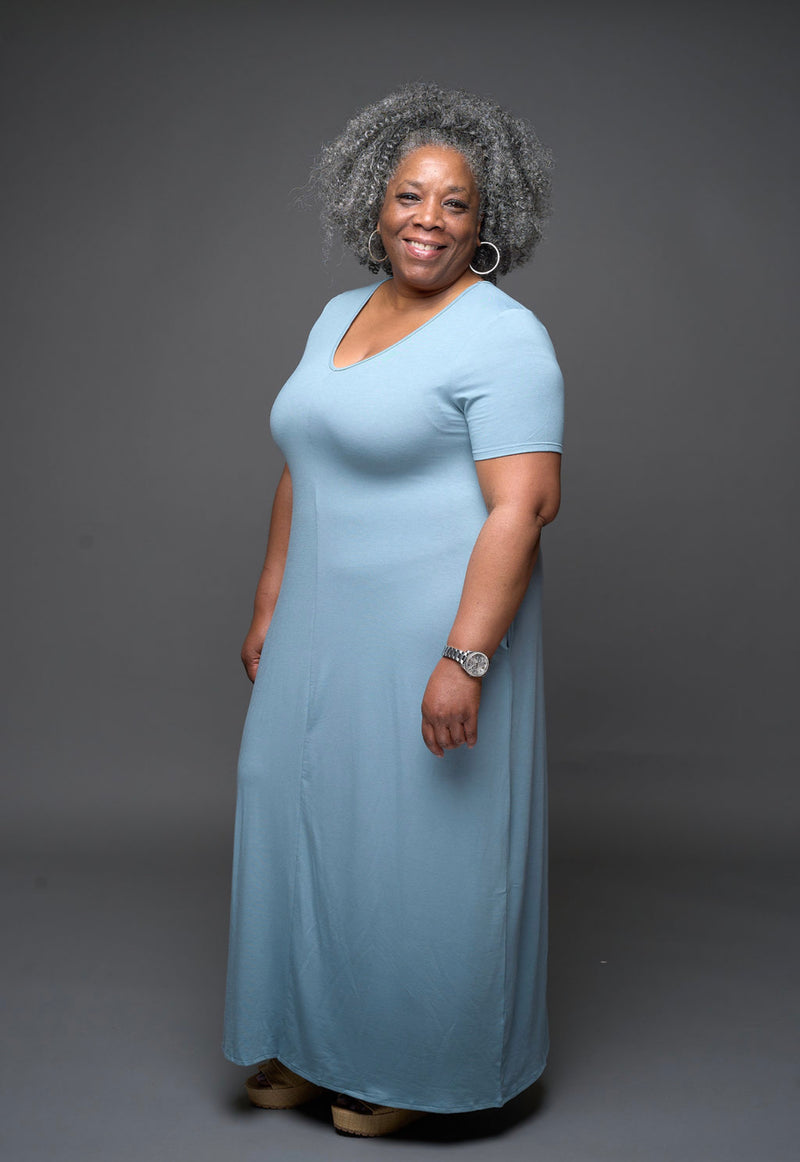 Going to the Max| Maxi Dress (Blue Grey)