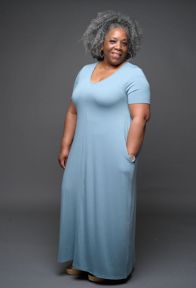 Going to the Max| Maxi Dress (Blue Grey)