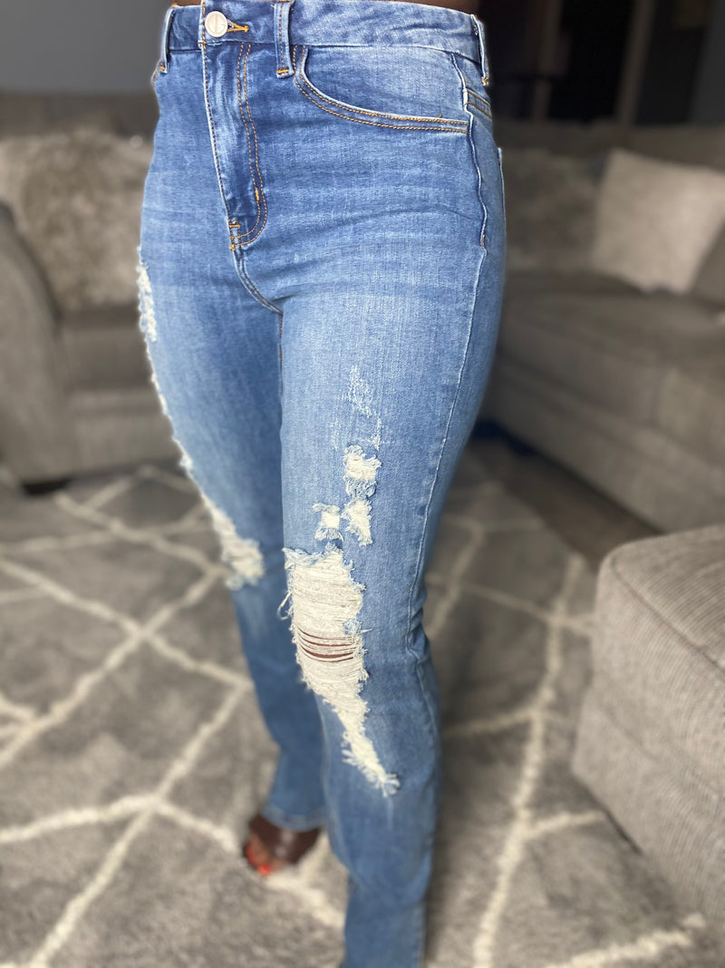 Split Decision| Distressed Jeans