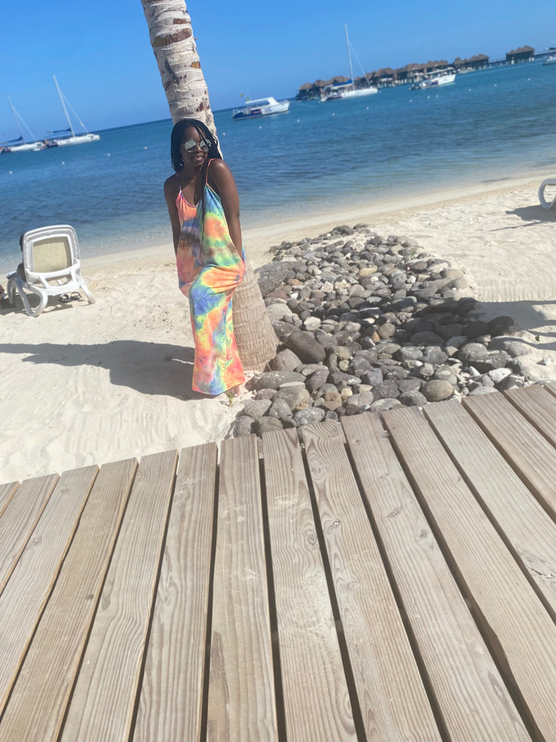 Piece Out Tie Dye| Maxi Dress